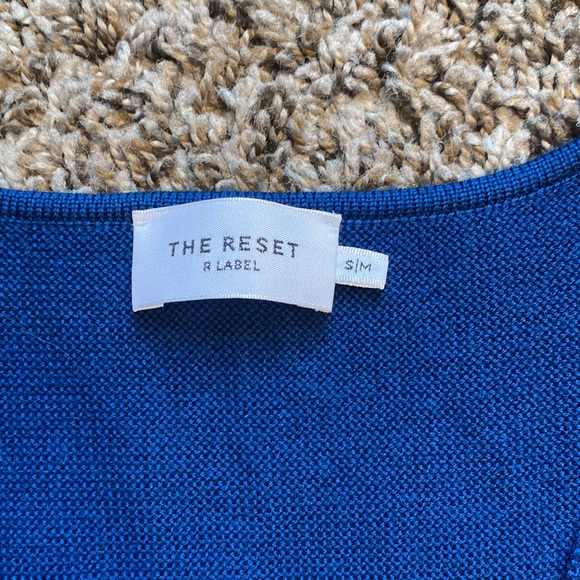Blue V neck Pullover Blouse The Reset - Picture 2 of 3